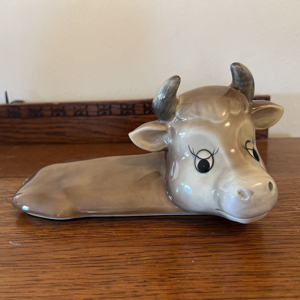 Vintage Otagiri Brown Jersey Cow Cookie Jar Lid 1981 Japan No Bottom Replacement